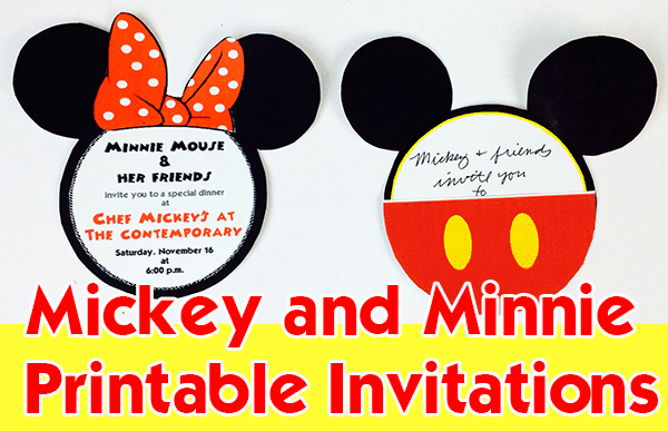 Mickey and Minnie printable invitations | 3 DIY Disney invitations