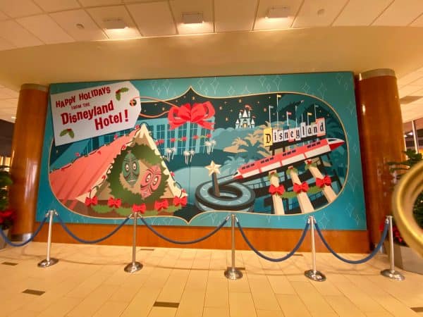 disneyland hotel holiday mural