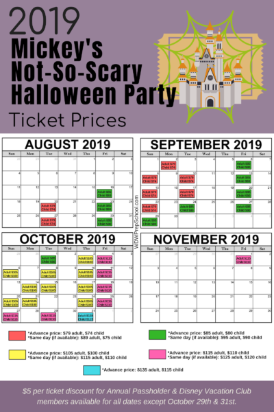 2019 Mickeys Not-So-Scary Halloween Party ticket prices MNSSHP