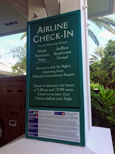 Resort airline check in