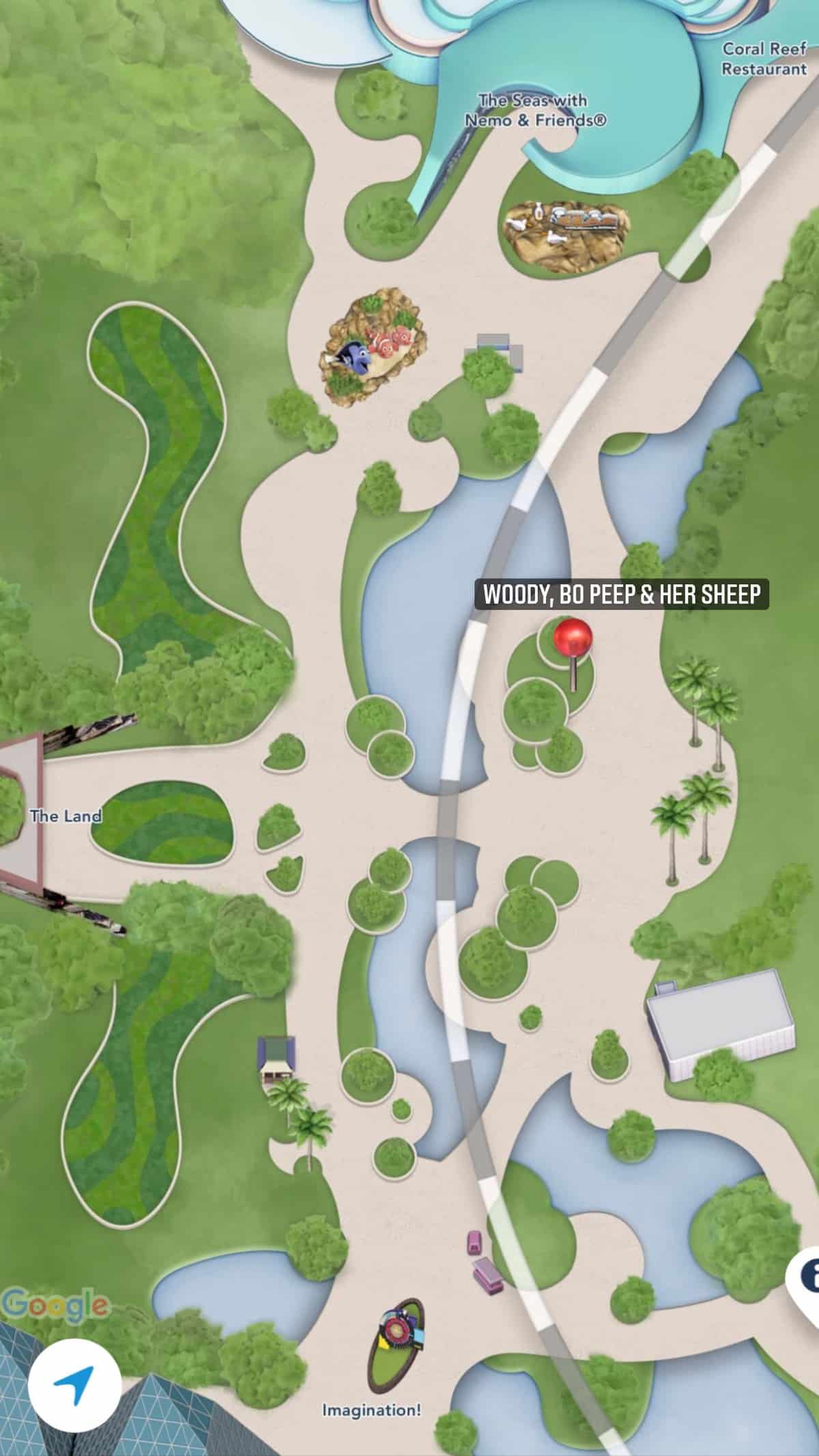Epcot 2022 Flower and Garden Festival - Woody and Bo Peep topiary map