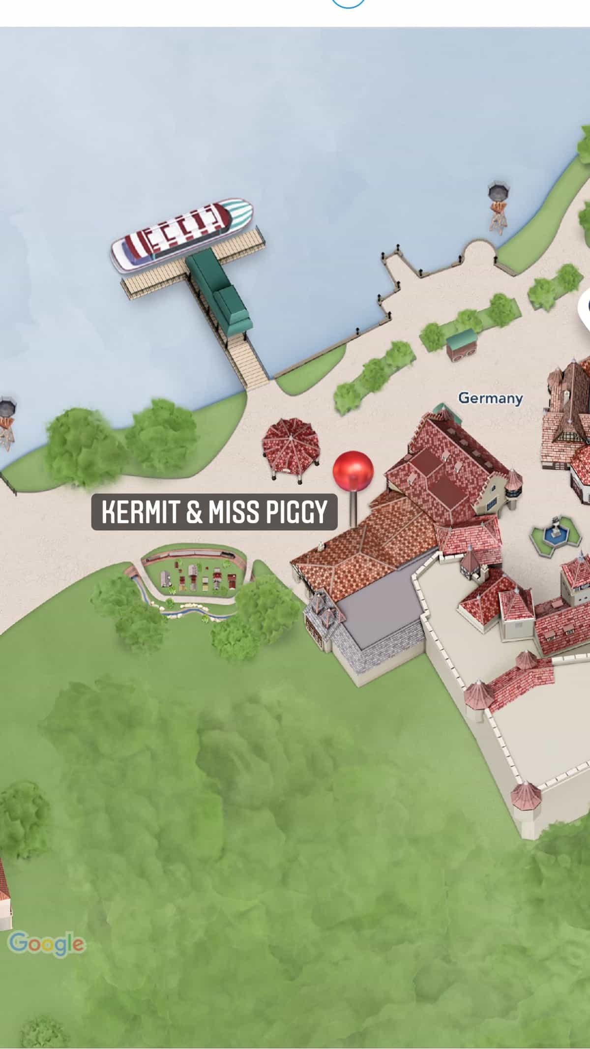 Epcot 2022 Flower and Garden Festival - Kermit Miss Piggy topiary map