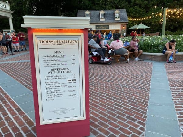 hops & barley epcot food and wine - outdoor seating
