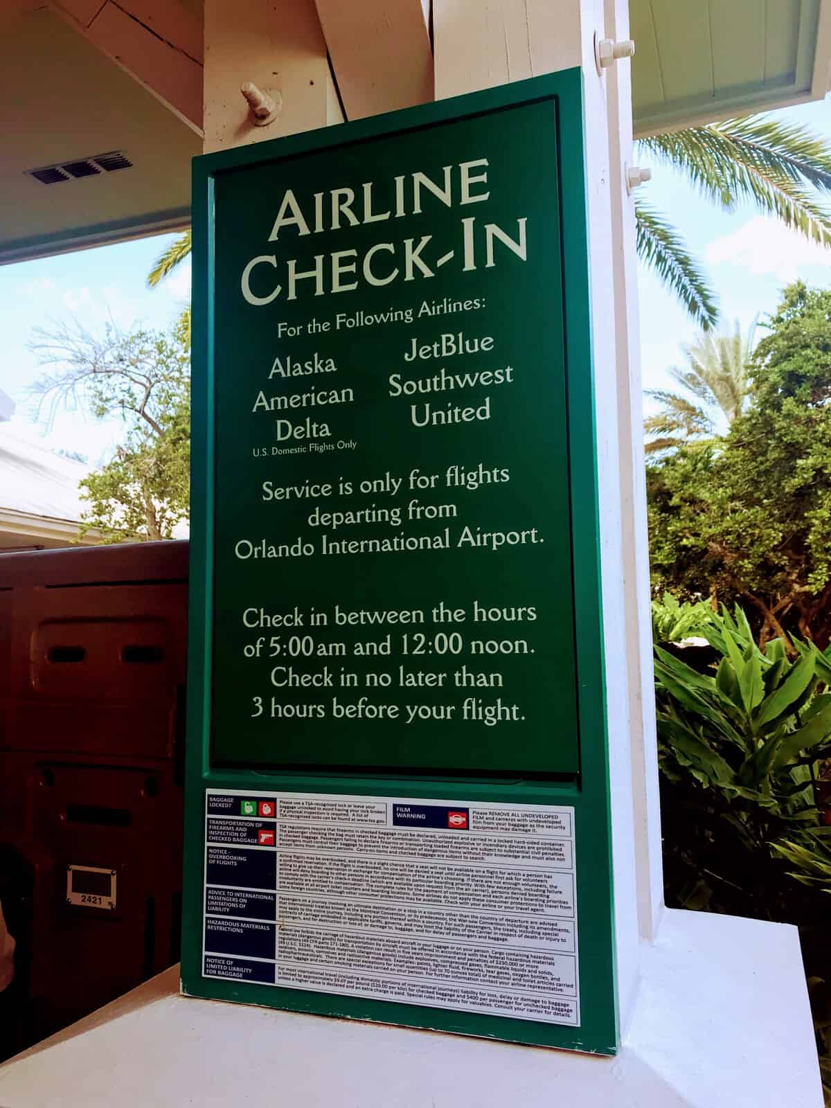 How Resort Airline Check-In at Disney World works