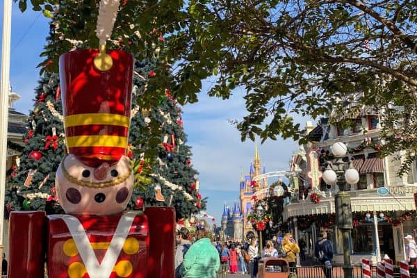 Main Street at Christmas Magic Kingdom masks