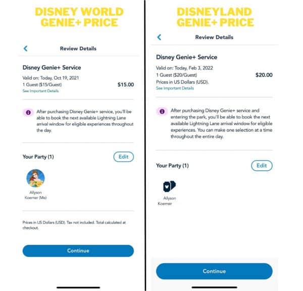 disney world and disneyland genie+ price