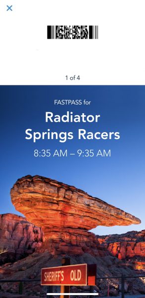Disneyland MaxPass Radiator Springs Racers