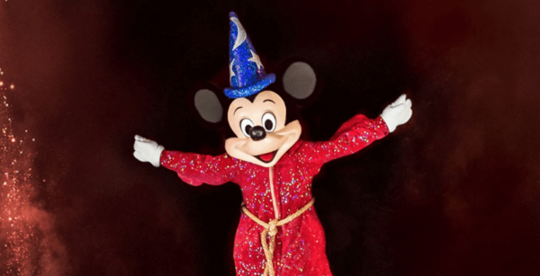 Sorcerer Mickey in Fantasmic at Disneyland