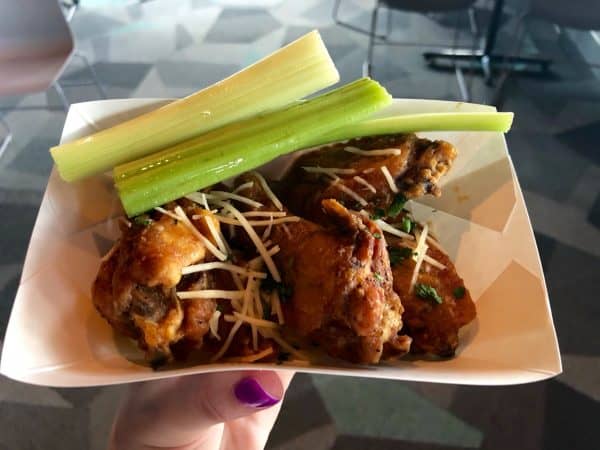 garlic parmesan wings with celery at epcot food and wine 2021