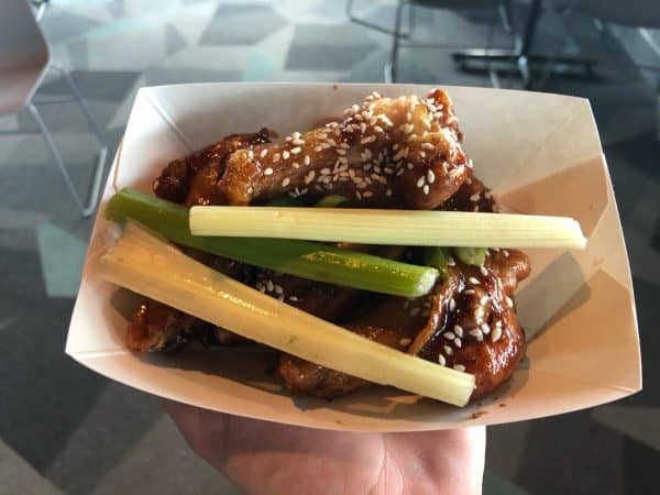 teriyaki and sesame wings with celery at epcot food and wine 2021
