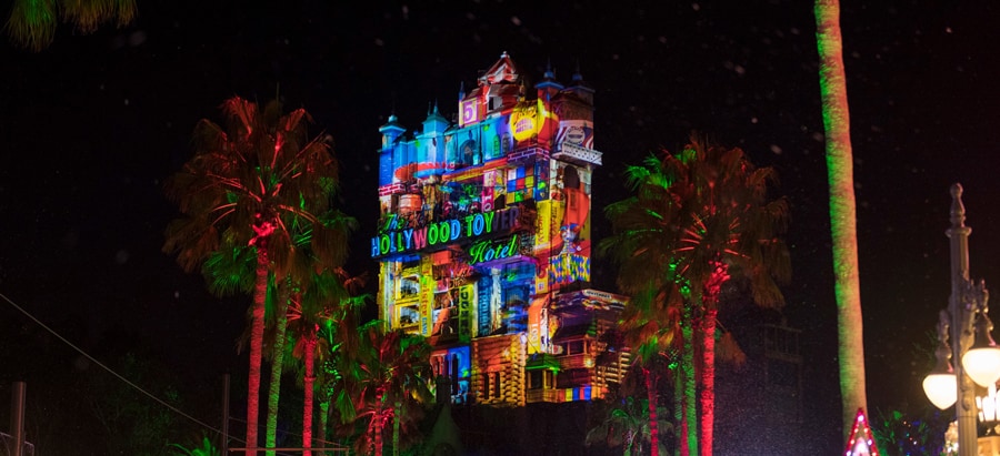 Hollywood Studios Adds Hollywood Holiday Tower Hotel & More Festive Details