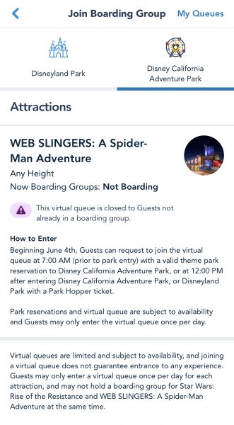 web slingers virtual queue