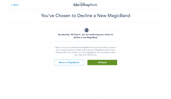 decline magicband in my disney experience