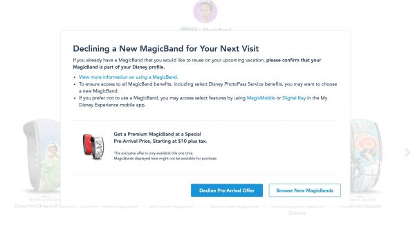 decline magicband my disney experience