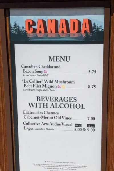 Canada menu epcot international food and wine festival