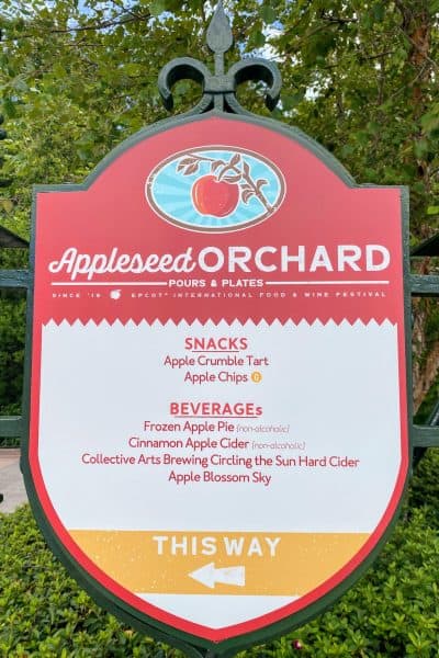 appleseed orchard booth menu epcot international food and wine festival