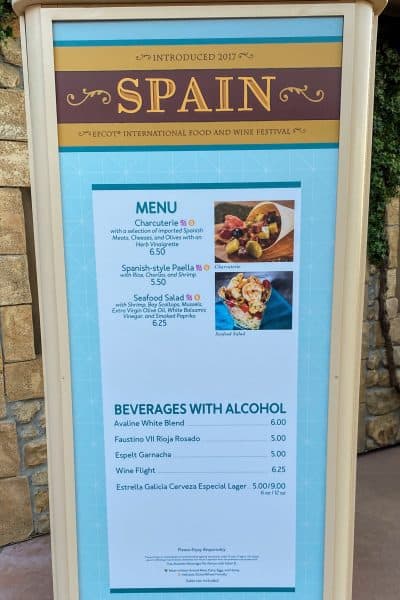 spain booth menu epcot international food and wine festival