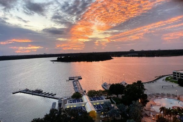 Sunset over Bay Lake at the Contemporary