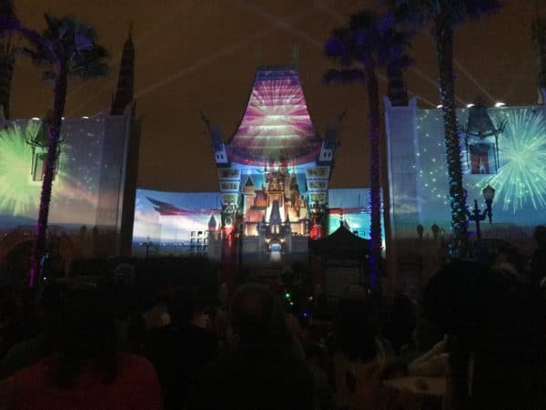 projections on front of Chinese theater
