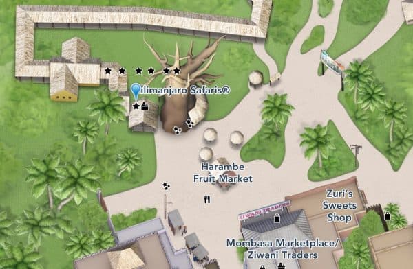 kilimanjaro safaris location on animal kingdom map