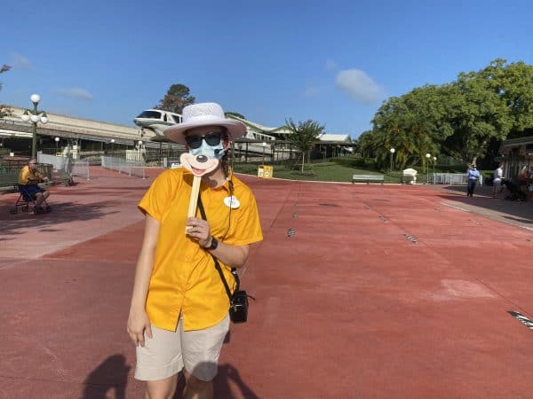 Cast Member with a mask
