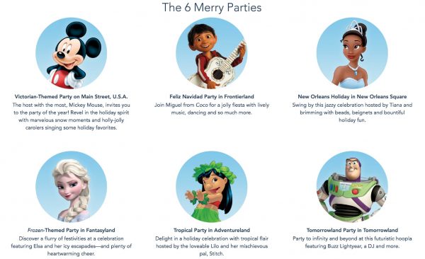 disney merriest nites holiday character parties