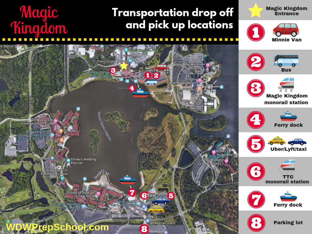 Magic Kingdom transportation locations