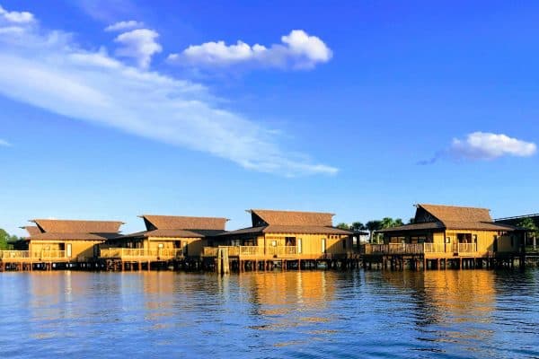 Polynesian bungalows over the water