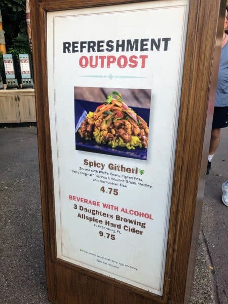 Refreshment Outpost Epcot Food and Wine Menu