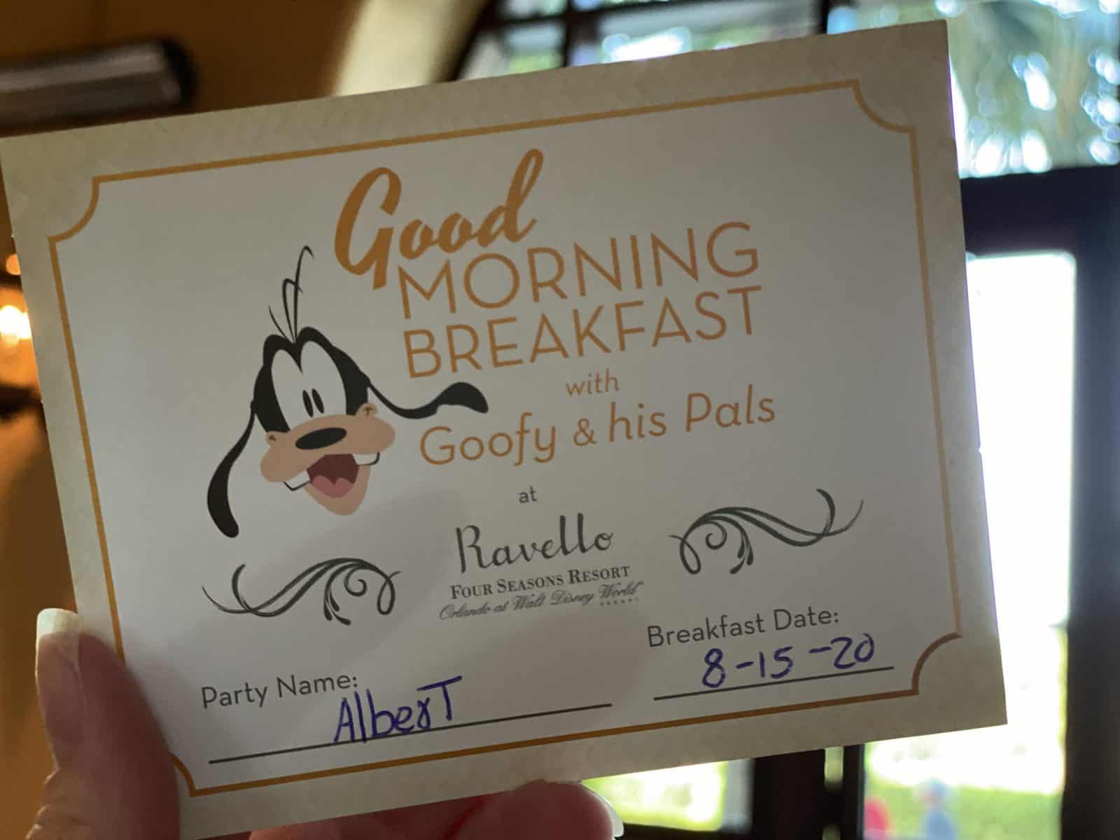 Review: Goofy’s Good Morning Breakfast at Ravello (Four Seasons Resort)