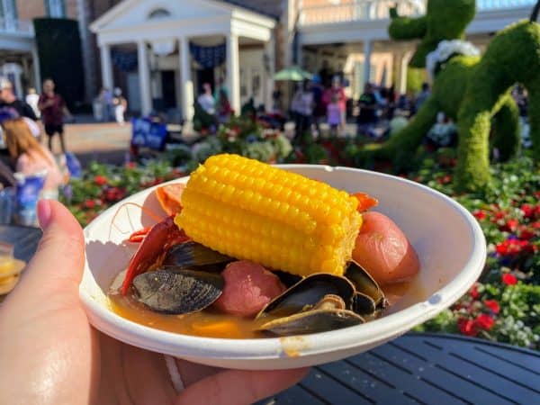 seafood boil - magnolia terrace - flower and garden 2022