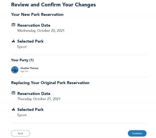 park pass reservations screenshot