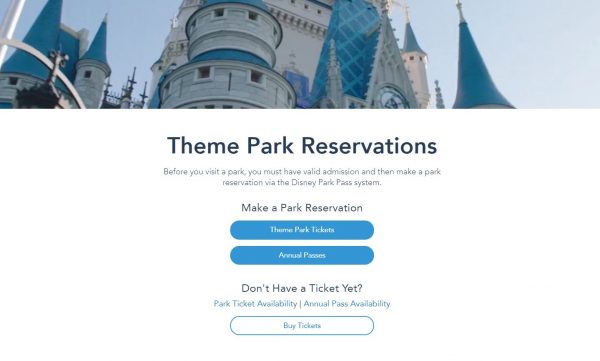 Theme park reservations