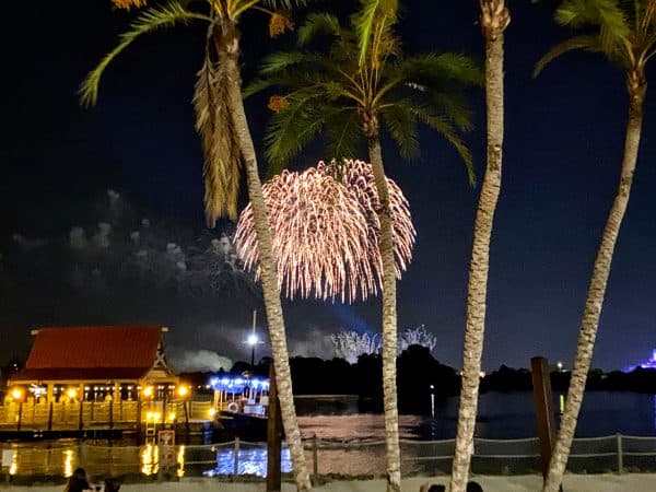 fireworks from Polynesian beach
