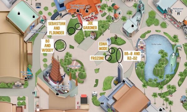 hollywood studios fab 50 statues location map