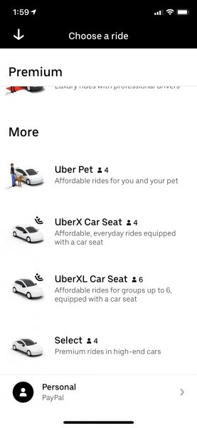 Uber car seat image